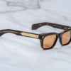 Sunglasses Model Molino in color Walnut with Orange lenses from Jacques Marie Mage