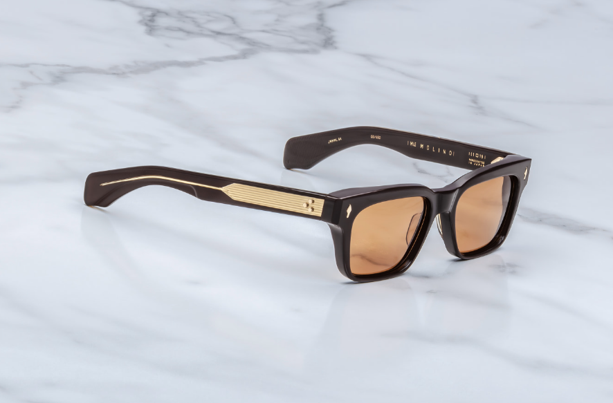 Sunglasses Model Molino in color Walnut with Orange lenses from Jacques Marie Mage