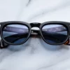 Sunglasses Model Pepper in Noir with Cerulean lenses from Jacques Marie Mage sunglasses collection