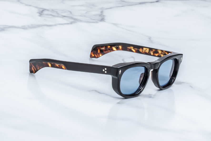 Sunglasses Model Pepper in Noir with Cerulean lenses from Jacques Marie Mage sunglasses collection