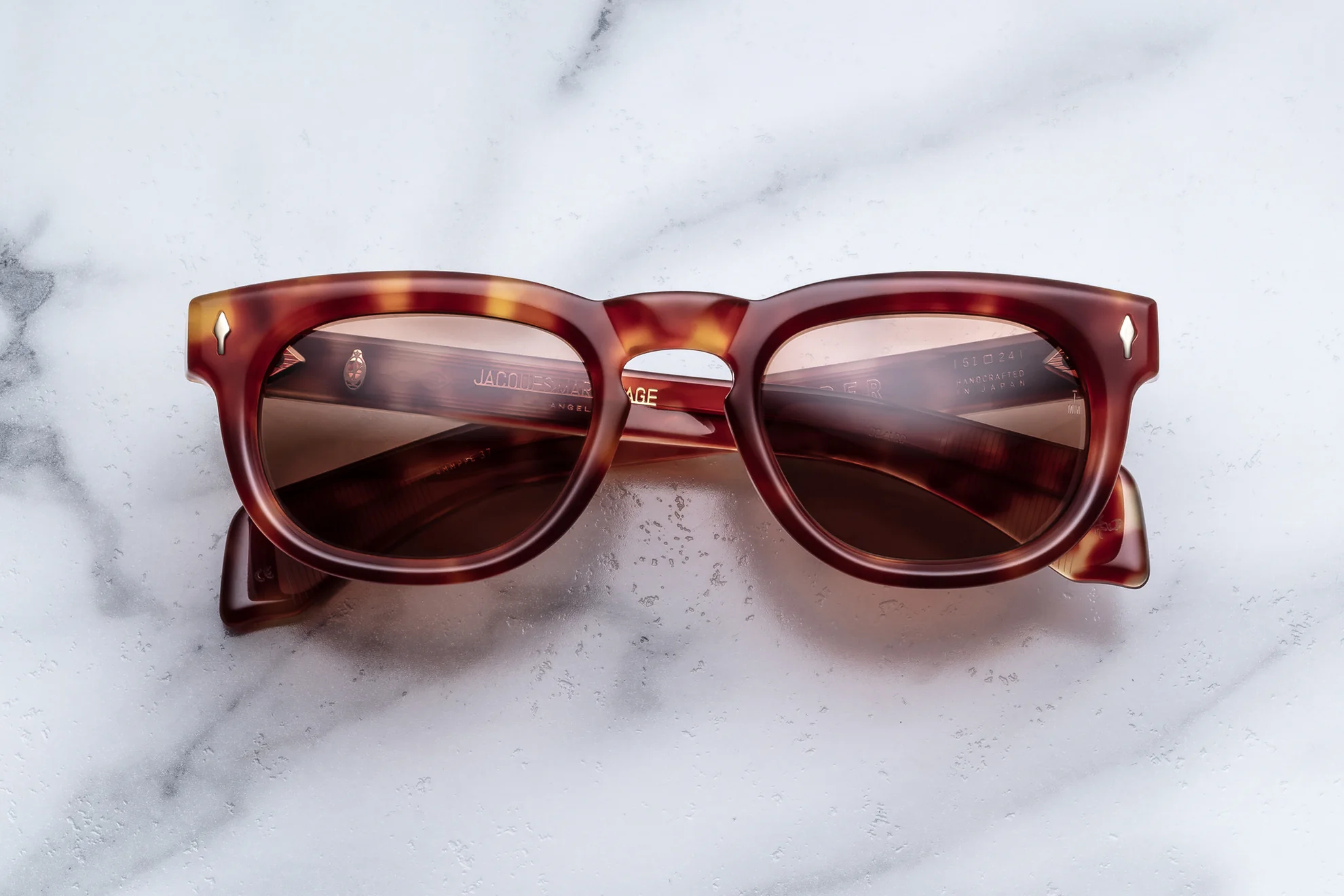 Sunglasses Model Pepper in Vintage Havana with Dark Tuscan lenses from Jacques Marie Mage sunglasses collection