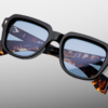 Sunglasses model Taos in Color Noir with Blue Cerulean lenses from Jacques Marie Mage