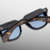 Sunglasses model Taos in Color Noir with Blue Cerulean lenses from Jacques Marie Mage