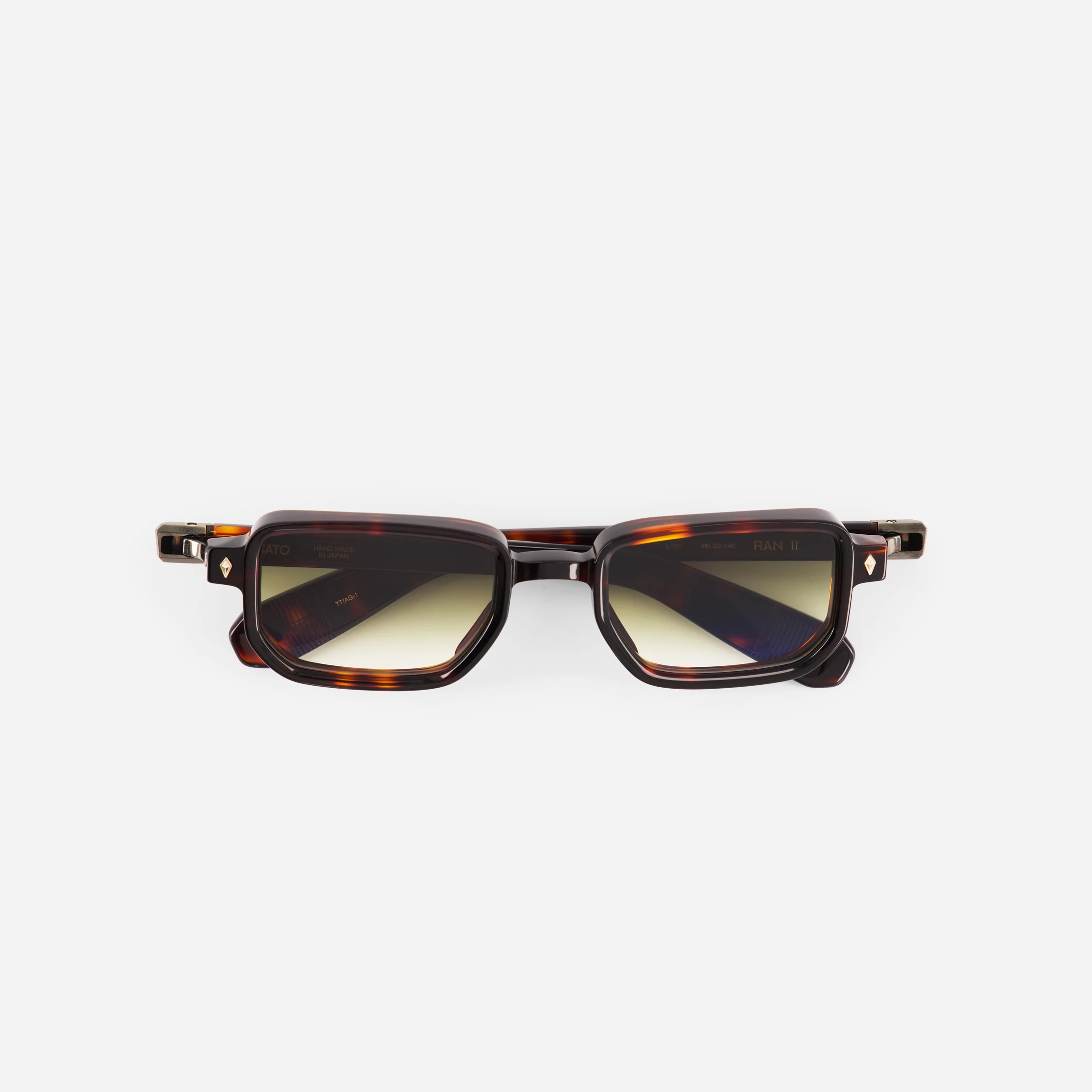 Sunglasses Model Ran II in Color TT/AG1 with Green Gradient lenses from Sato