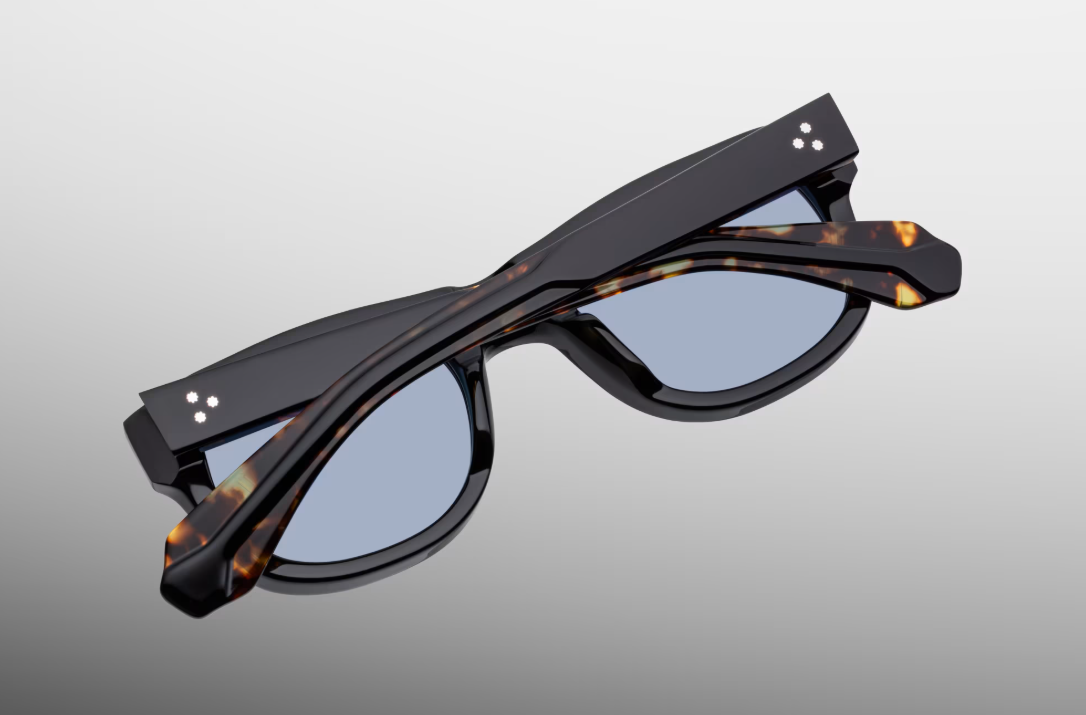 Sunglasses Model AMilcar in Color Noir with Cerulean lenses from Jacques Marie Mage