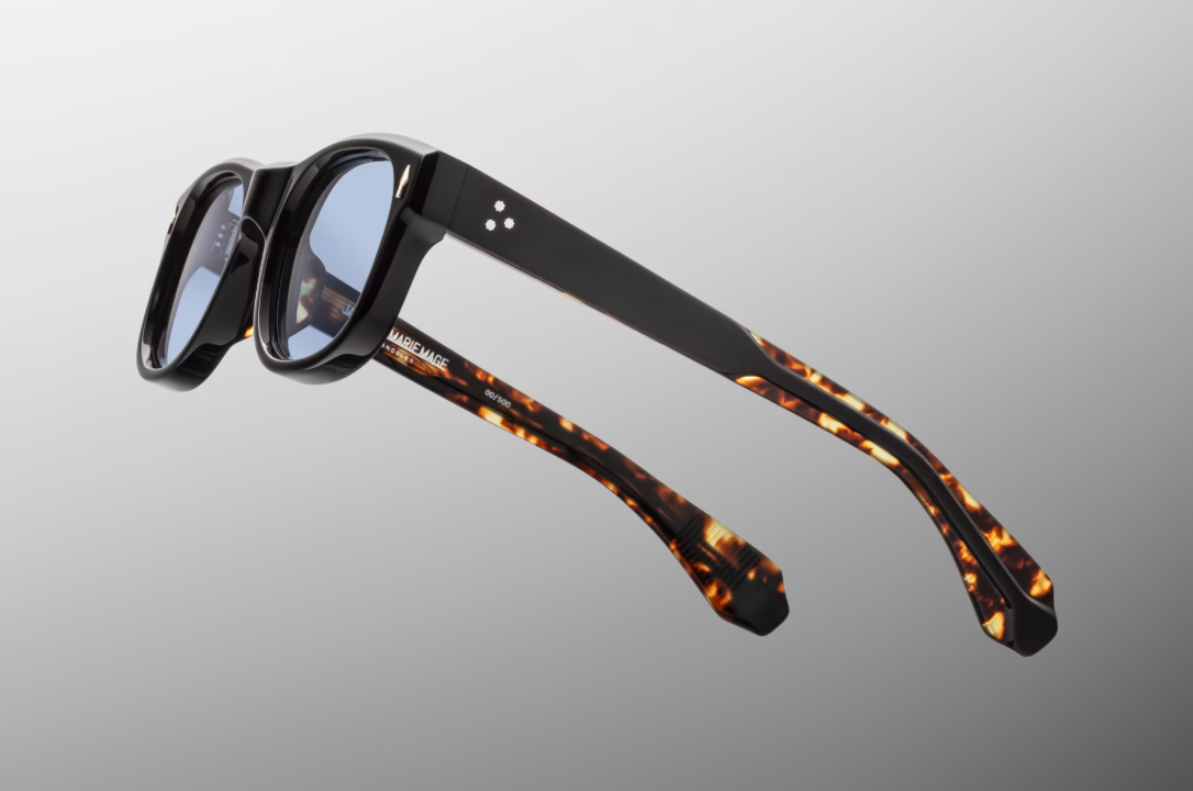 Sunglasses Model AMilcar in Color Noir with Cerulean lenses from Jacques Marie Mage