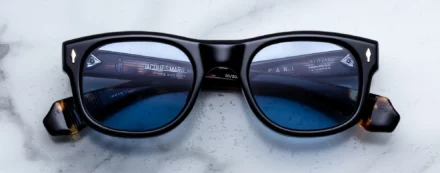 Sunglasses Model AMilcar in Color Noir with Cerulean lenses from Jacques Marie Mage