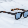 Sunglasses Model AMilcar in Color Noir with Cerulean lenses from Jacques Marie Mage
