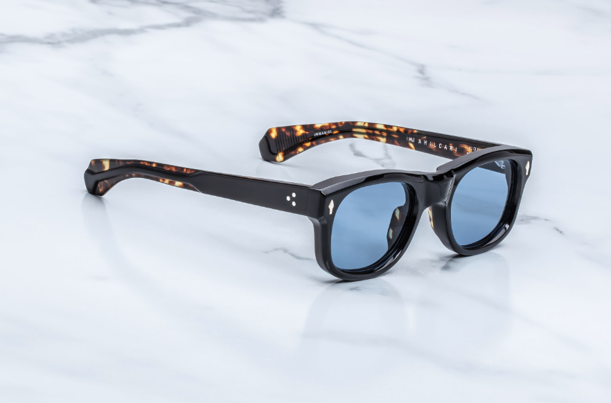 Sunglasses Model AMilcar in Color Noir with Cerulean lenses from Jacques Marie Mage