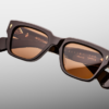 Sunglasses Model Fellini in Color Walnut with Orange lenses from Jacques Marie Mage
