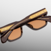 Sunglasses Model Fellini in Color Walnut with Orange lenses from Jacques Marie Mage