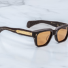 Sunglasses Model Fellini in Color Walnut with Orange lenses from Jacques Marie Mage