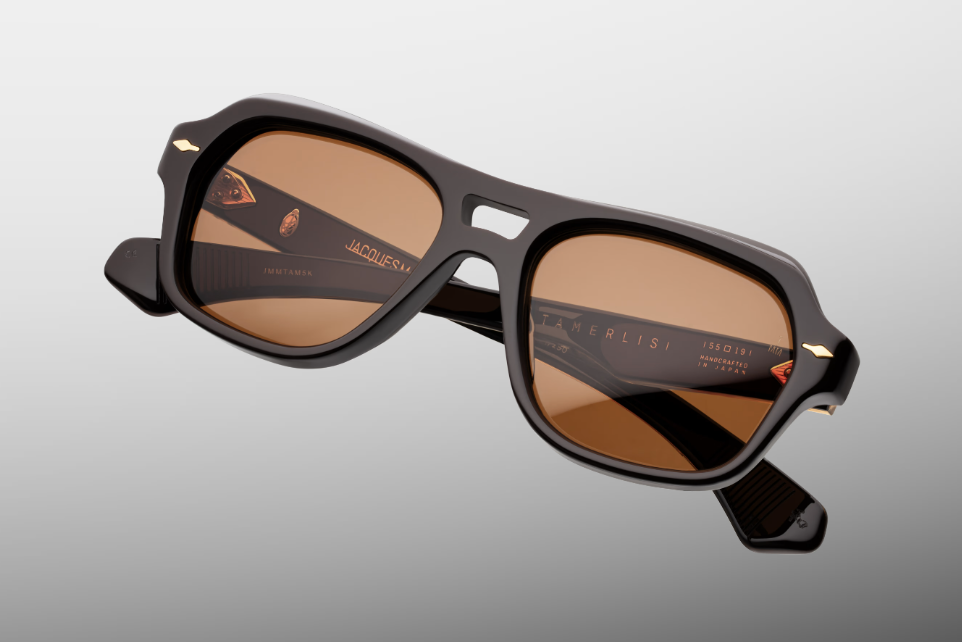 Sunglasses Model Tamerlis in Color Walnut with Orange lenses from Jacques Marie Mage