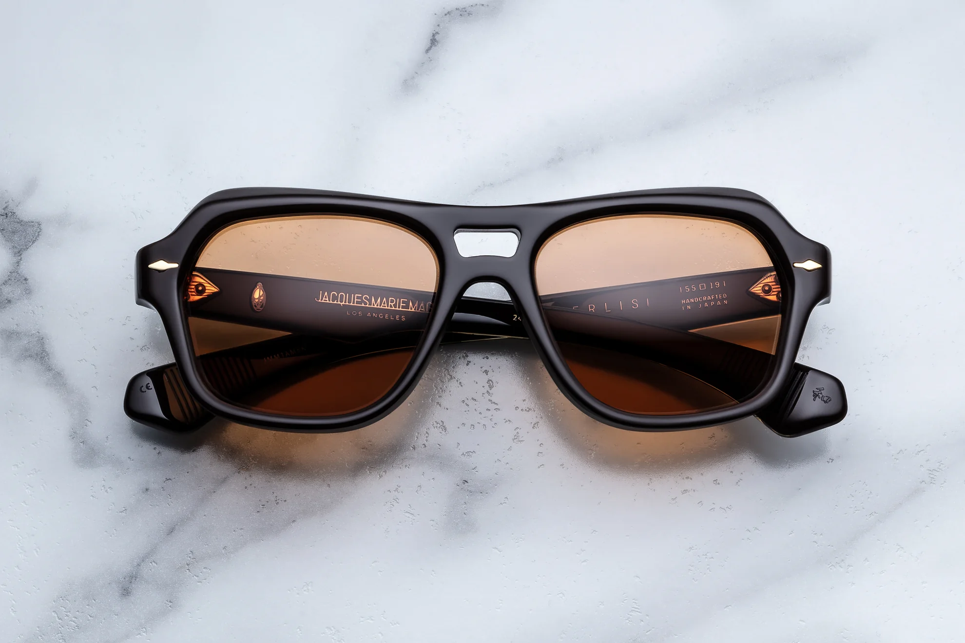 Sunglasses Model Tamerlis in Color Walnut with Orange lenses from Jacques Marie Mage