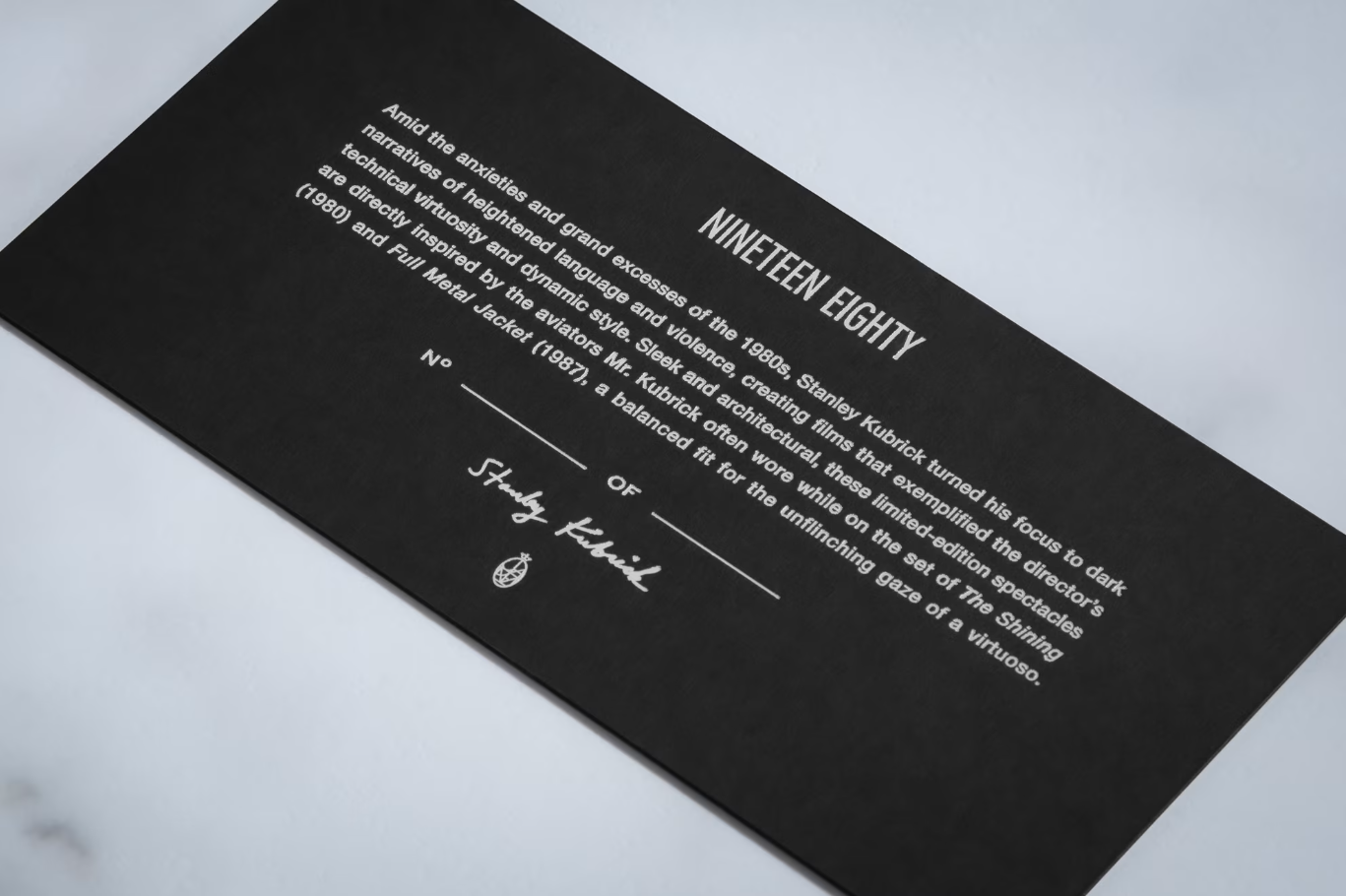 Packaging for Sunglasses Jacques Marie Mage JMM - STANLEY KUBRICK BY JMM - 1980 in CIEL