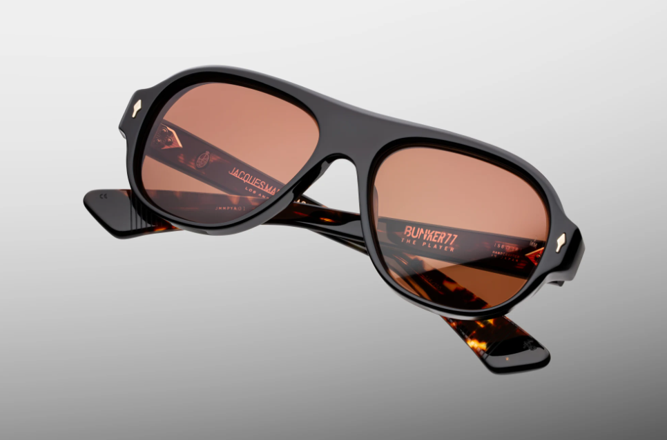 Sunglasses Model The Player in Color Noir with Dark Tuscan lenses from Jacques Marie Mage Bunker77 collection