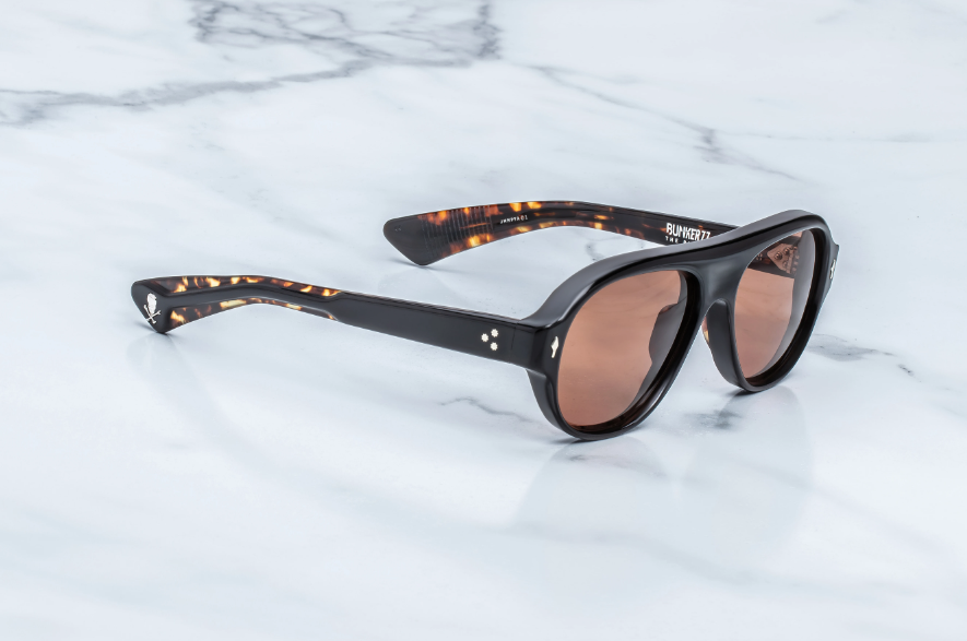 Sunglasses Model The Player in Color Noir with Dark Tuscan lenses from Jacques Marie Mage Bunker77 collection